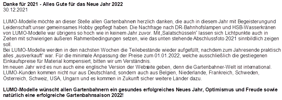 Danke f�r 2021 - Alles Gute f�r das Neue Jahr 2022
30.12.2021

